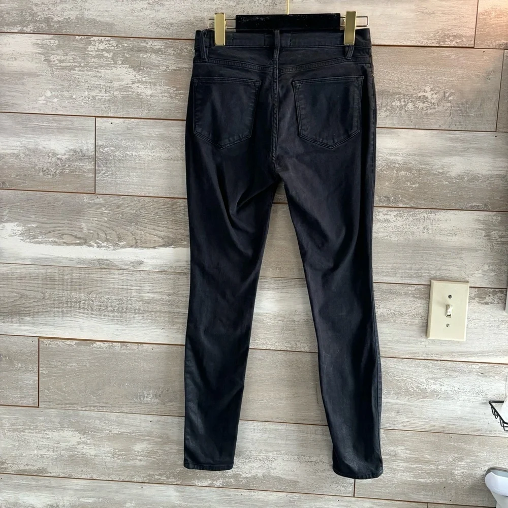 FRAME - Le High Skinny Coated Noir Coated Jeans